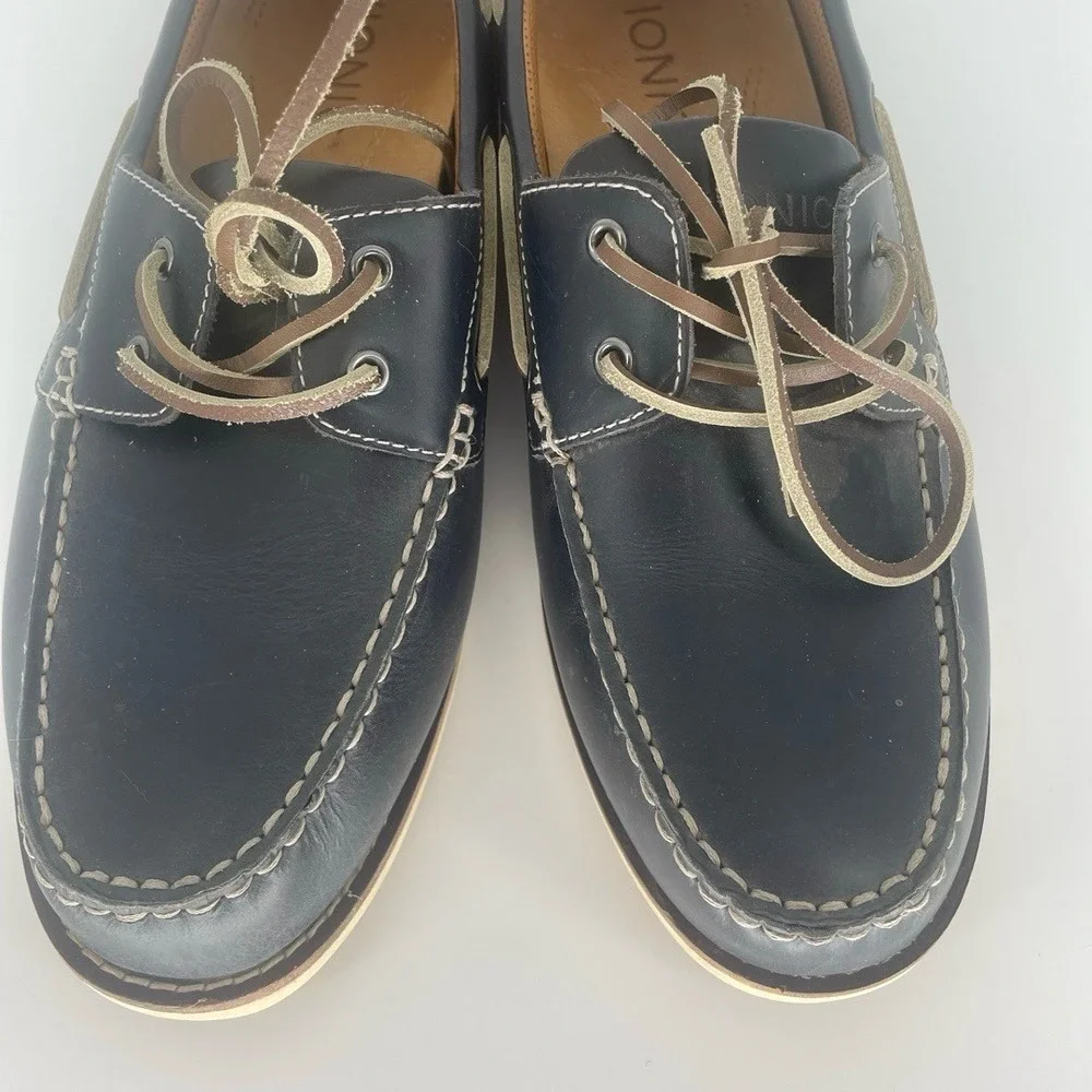 Vionic‎ Spring Lloyd Boat Shoes Loafers size 10 Navy Leather Preppy Comfort